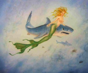 mermaid and shark